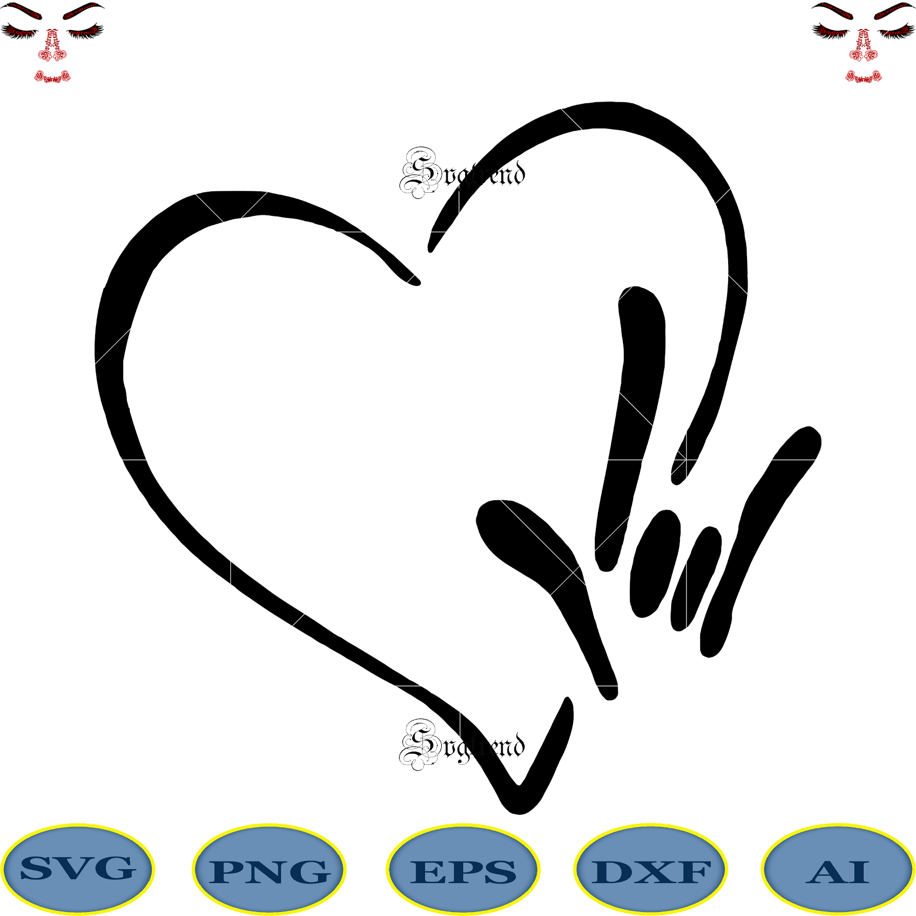 Download 326 Asl I Love You Svg SVG PNG EPS DXF File for Cricut, Silhouette and Other Machine