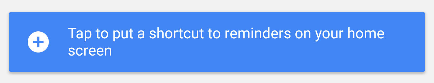 tap shortcut reminders