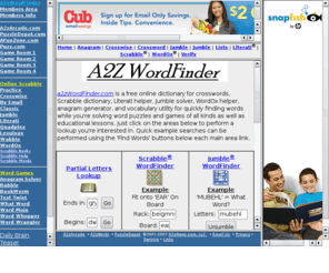 A2zwordfinder.com: a2z WordFinder: Word Pattern Matching For Scrabble ...