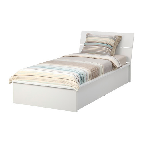 HERDLA Struttura letto con contenitore - bianco - IKEA