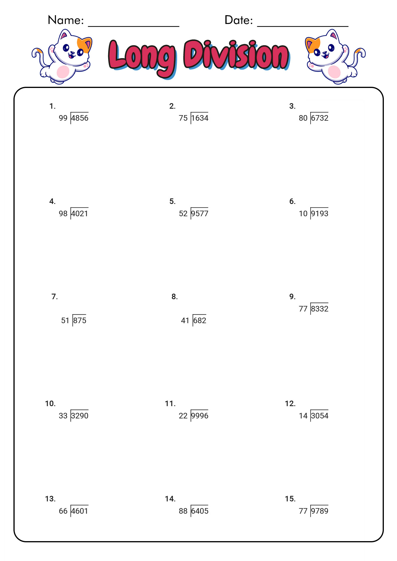 13 best images of long division worksheets 6th grade 6th