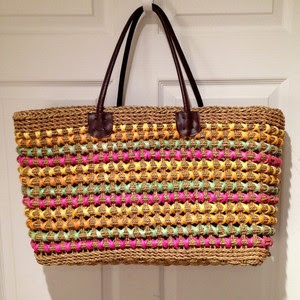 ... -Large-Straw-Jute-Woven-Beach-Shopper-Lined-Tote-Bag-Multi-Color-Bag