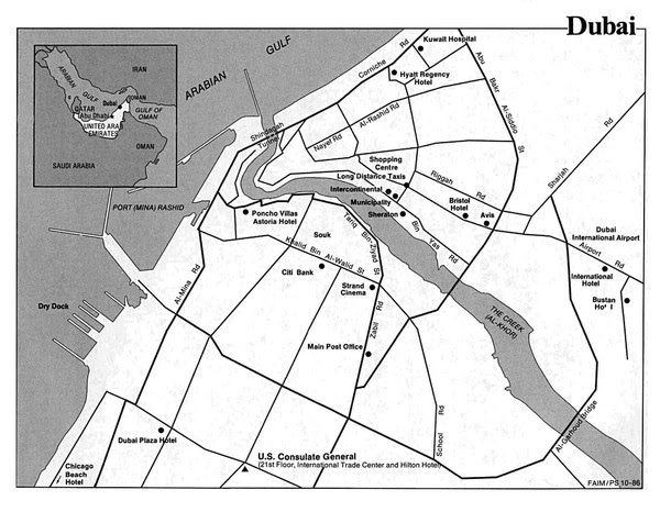 Dubai Map Uae. City map of Dubai, UAE