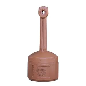 Justrite 26800T High Density Polyethylene (HDPE) Cease-Fire Deco Cigarette Butt Receptacle, Terricota