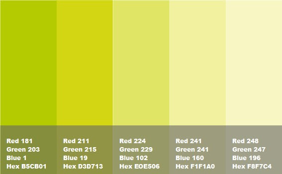 verde di varie tonalità