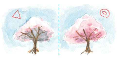 大人の水彩画レッスン パステル ワンポイント 桜のスケッチをしよう