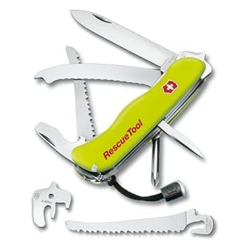 Victorinox-Couteau Suisse de Poche Special Secours - 15 Pieces - Victorinox RescueTool 0.8623.N - Fluo + Etui Nylon Victorinox-Couteau Suisse de Poche Special Secours - 15 Pieces - Victorinox RescueTool 0.8623.N - Fluo + Etui Nylon