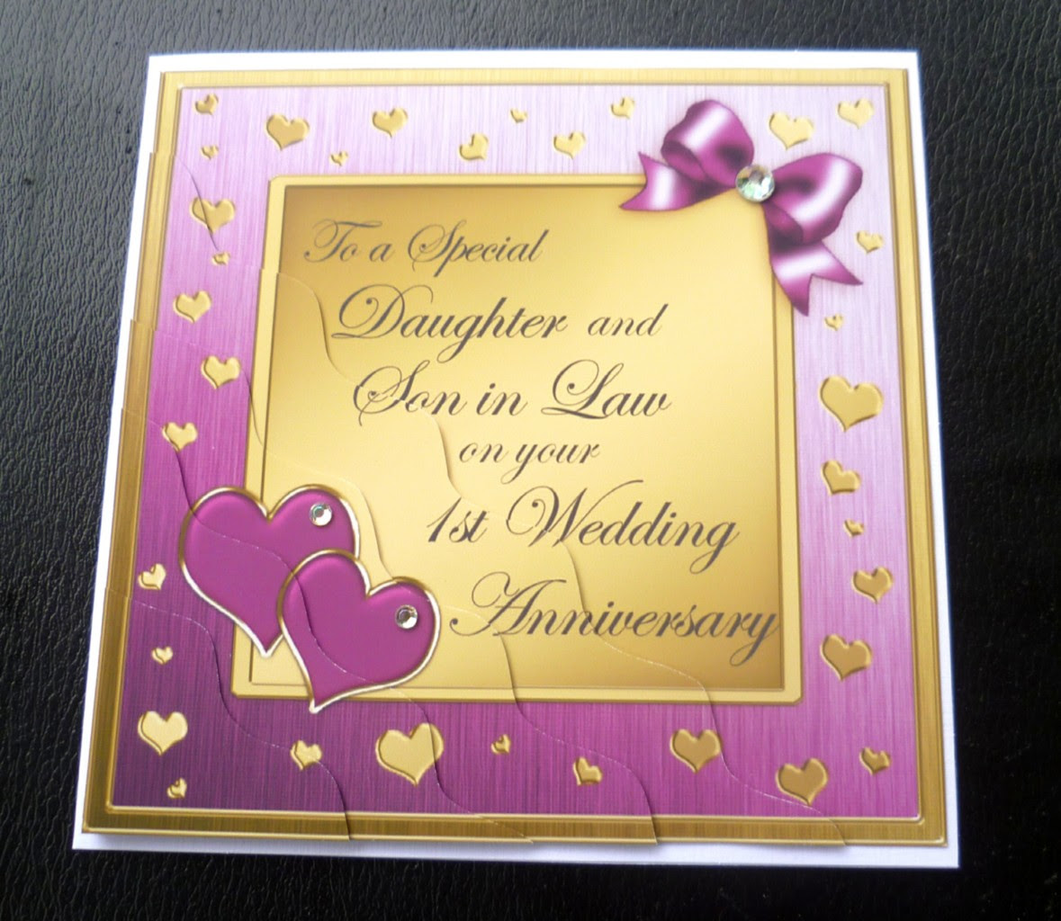 Daughter  Son  In Law  1st First Wedding  Anniversary  Card  
