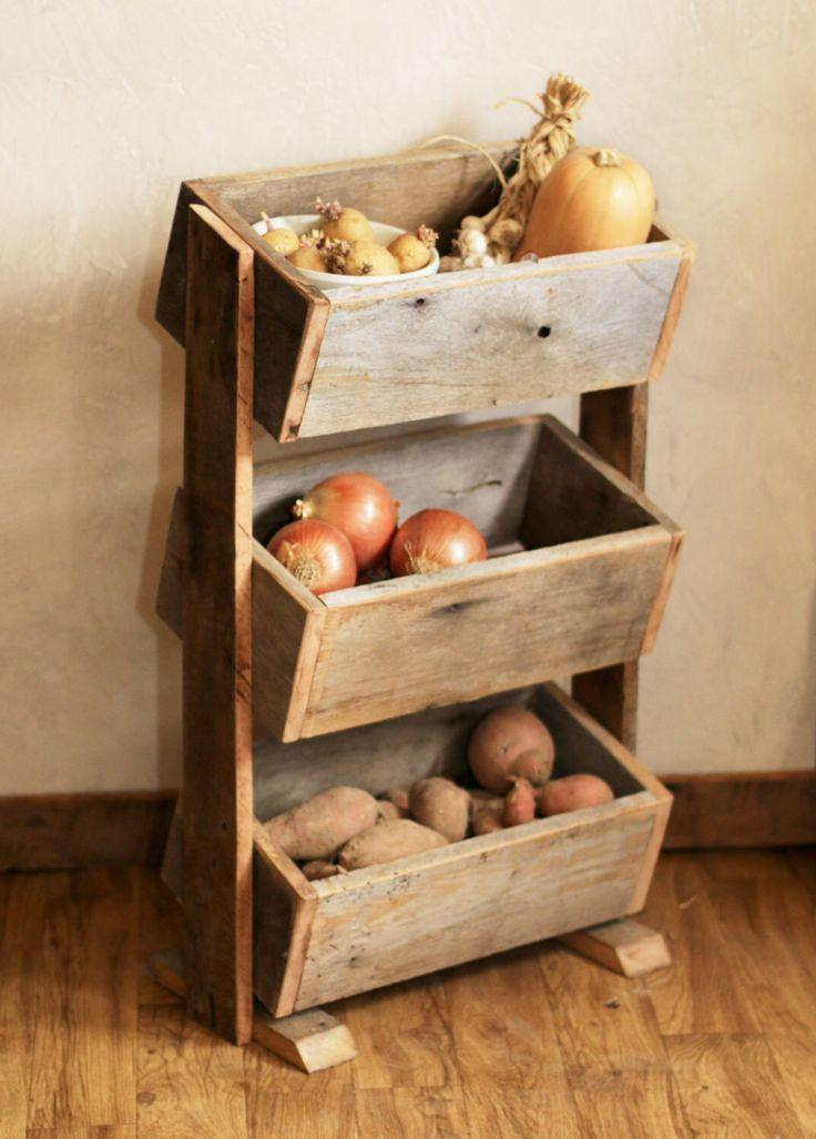 Potato Bin Vegetable Bin Scandinavian Barn Wood Rustic Kitchen Decor Handmade 2553349 Weddbook
