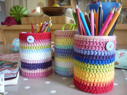 Pencil pots crochet