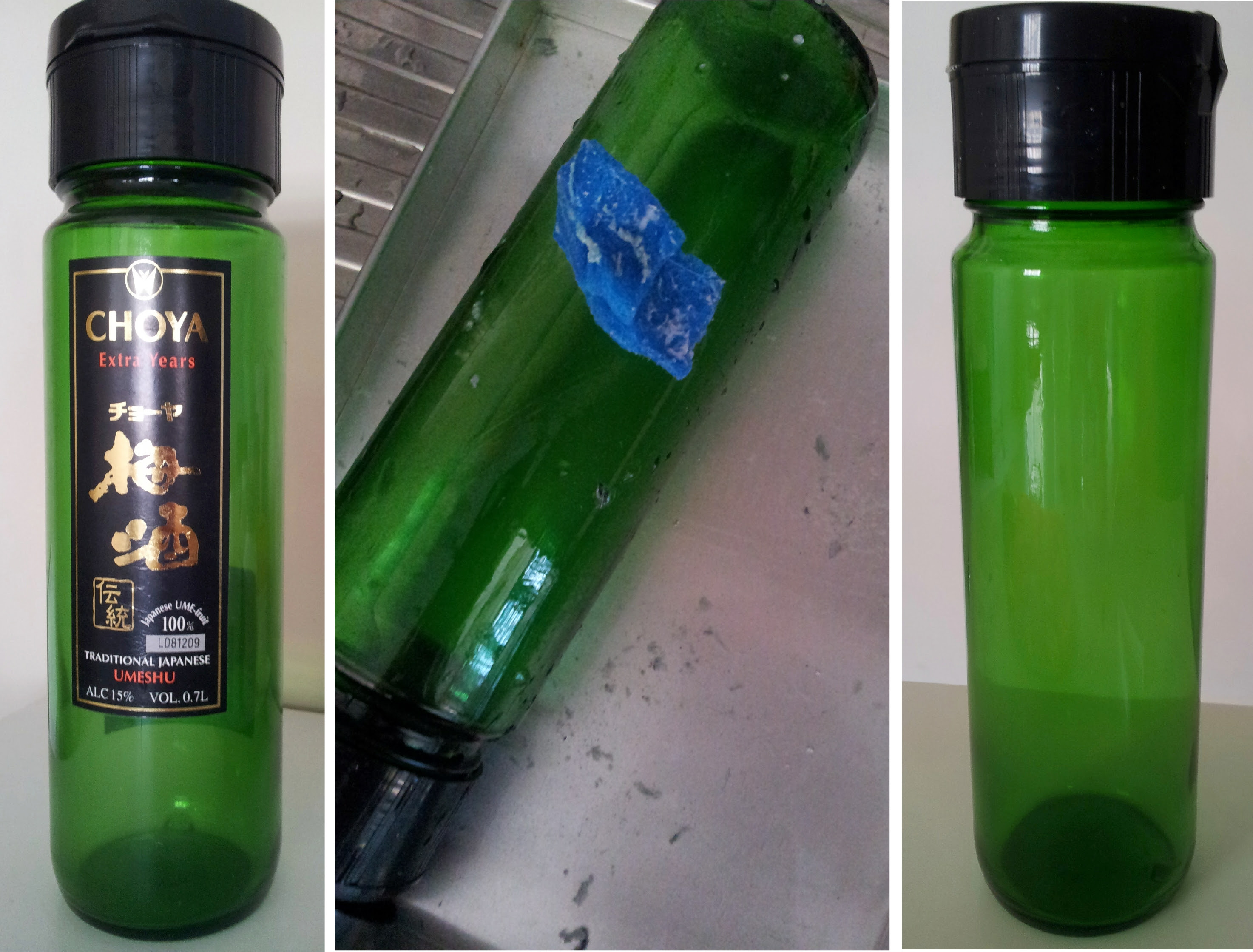 Reused pretty glass bottle as my 