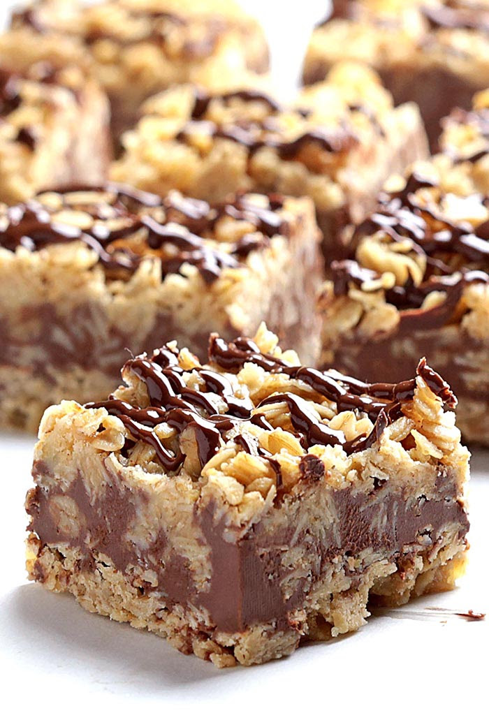 No Bake Chocolate Oatmeal Bars - Sugar Apron