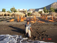 Pantai Perissa, Pulau Santorini, Greece