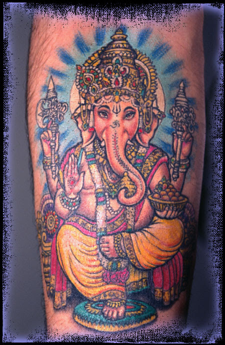 ThINK Tattoo | Ganesh Tattoo Lurid scapulæ - Sepia Mutiny