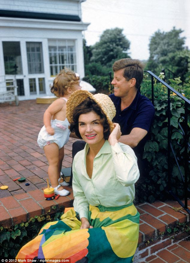 American dream: The couple relax in Massachusetts fishing village Hyannis Port with first child Caroline