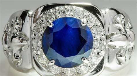 More expensive isn't always better. White Gold 14k Mens Ring Natural Sapphire 3.90 carat - YouTube