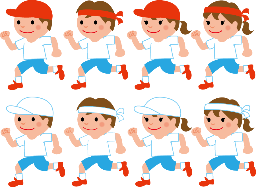 フリーイラスト 8種類の運動会のかけっこのセットでアハ体験 Gahag 著作権フリー写真 イラスト素材集