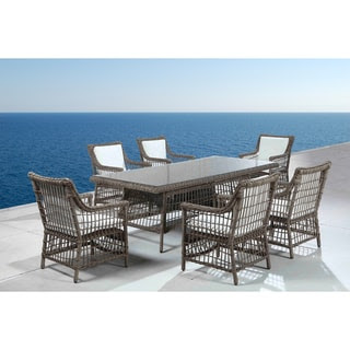 Pescara Rattan Wicker Patio Table and Chair Outdoor Dining Set ...