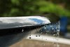 Water overflowing from a fountain