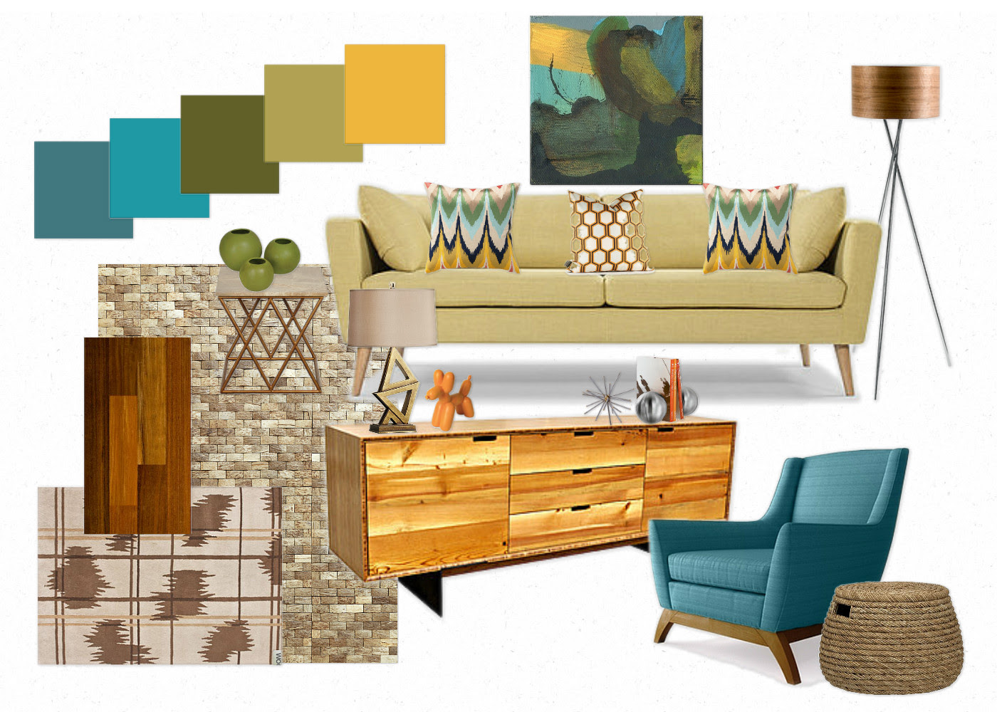 Moody Monday – Mid Century Modern Inspired Living Room