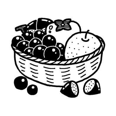 秋の果物 秋の食べ物 秋のイラスト 無料 白黒イラスト素材
