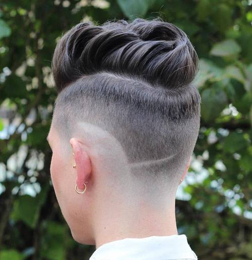 women's long top short sides hairstyle
