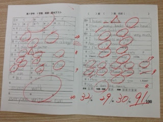 中1英語一学期期末テスト 向田塾