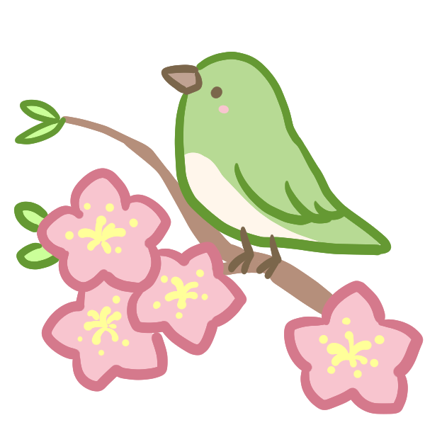 ウグイスと桃の花のイラスト かわいいフリー素材が無料のイラストレイン