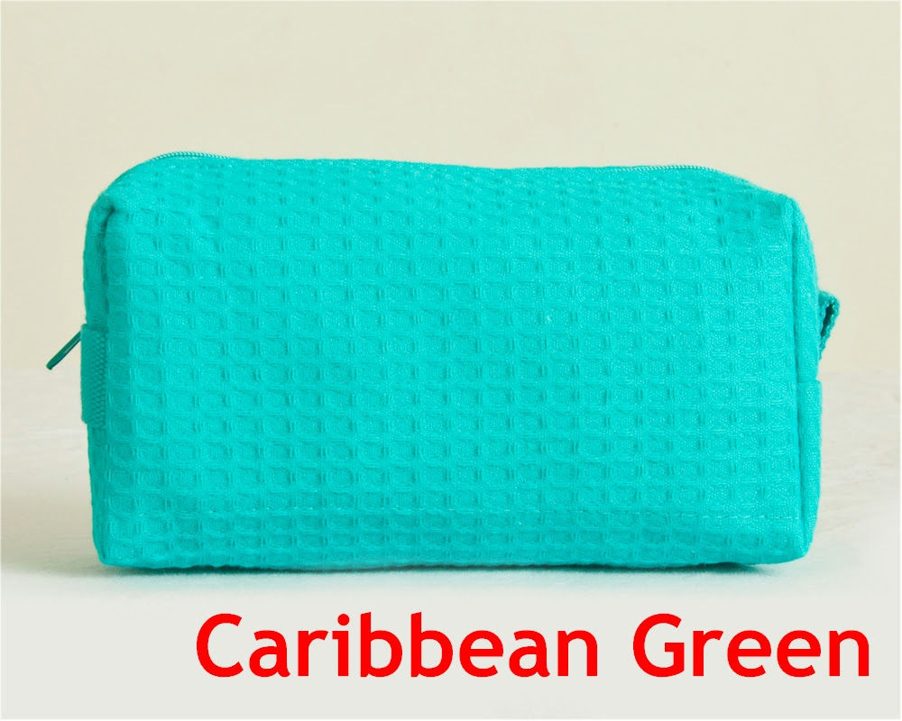 Cotton Waffle Cosmetic Bag Embroidery Blanks CLOSEOUT