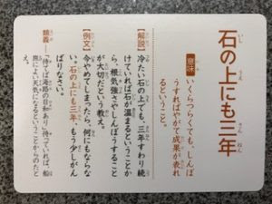 中学受験国語ことわざ対策 ことわざかるたの活用 関西中学受験体験ブログ 目指せ中学受験 コッコとたぬりの大冒険 18年受験体験記22年 受験を目指す過程をお伝えします