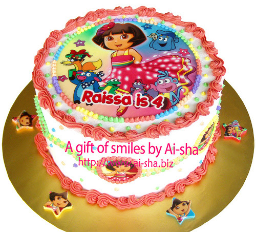 Birthday Cake Edible Image Dora the Explorer