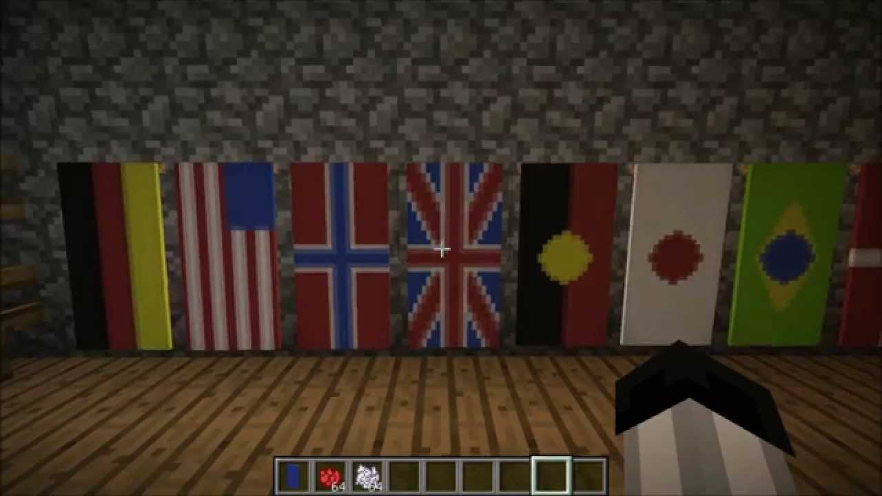 Minecraft how to make the british flag (banner) - YouTube