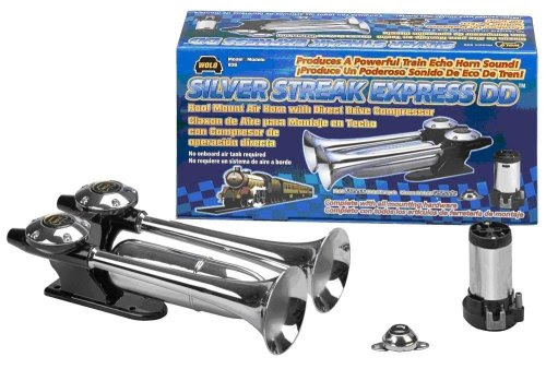 Wolo Model 836 Silver Streak DD Horn Train Sound Air Horn with Direct Drive Compressor - 12 Volt
