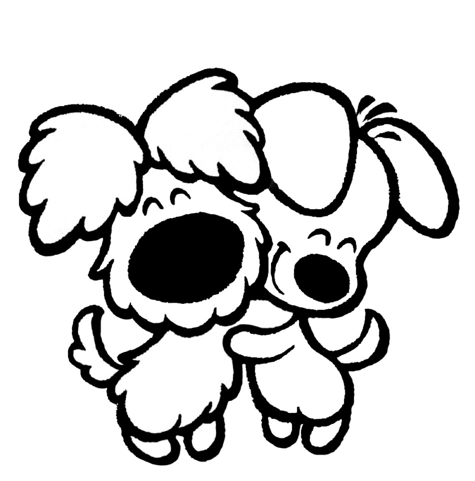 Disegno di Cuccioli di Cane Affettuosi da scaricare