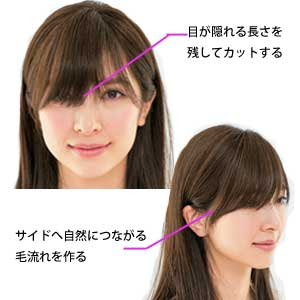 前髪を斜めに流す方法 簡単にセルフで出来る前髪の切り方 生活に役立つ記事