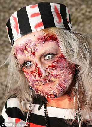 From the zombie nurse to the zombie fashion queen: The one accessory both monster chose to wear was a splash of blood