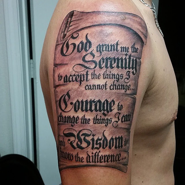 55 Inspiring Serenity Prayer Tattoo Designs-Serenity 