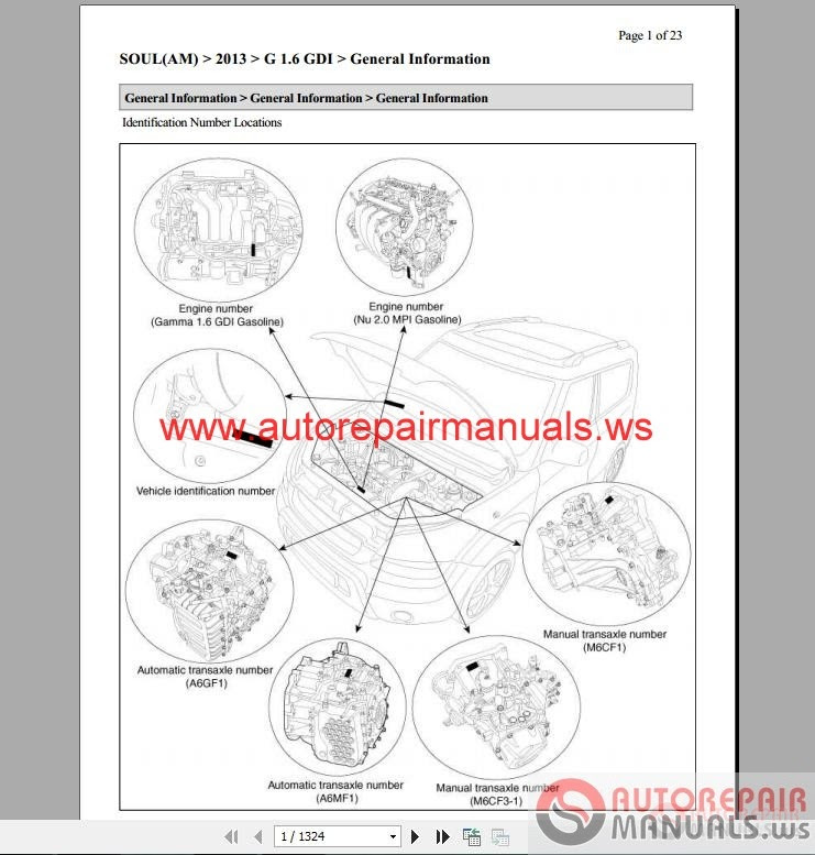 Kia Soul 2013 1.6L, 2.0L Service Manual | Auto Repair ...