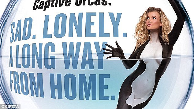 Model: In July last year, the 36-year-old also starred in a PETA ad seeking to free Orca whales from SeaWorld