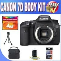 Canon EOS 7D 18 MP CMOS Digital SLR Camera with 3-Inch LCD + 4GB CF Memory + Deluxe Case w/Strap + LCD Screen Protectors + Accessory Saver Bundle!!