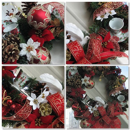 Mosaic Christmas  Tea Wreath