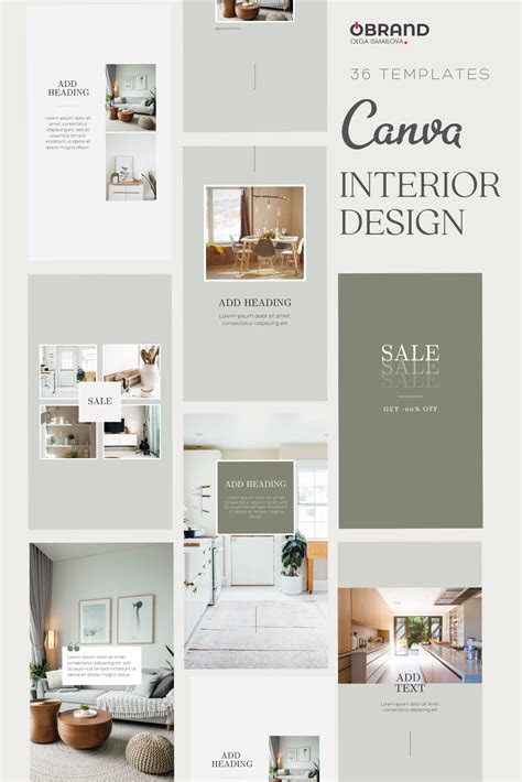 interior design instagram templates canva templates editable canva
