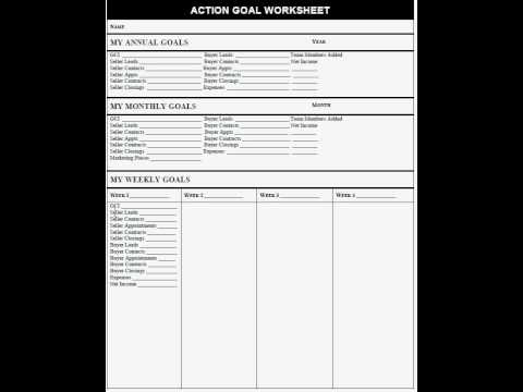 Action Goal Worksheet for Real Estate Agents  YouTube