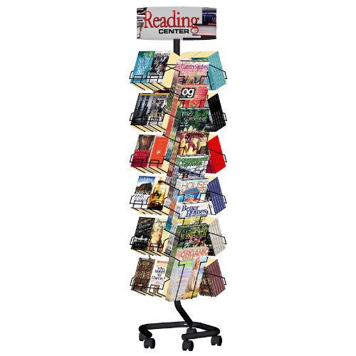 Combination Magazine Paperback Book Rack with Casters