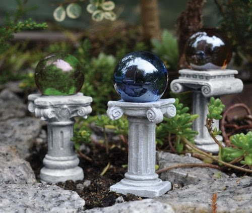 Fairy Gardening Mini Gazing Ball Picks (Set of 3)