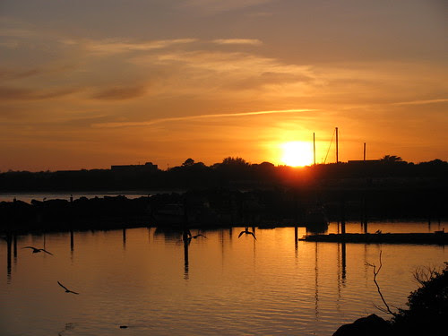 Crescent City Harbor at sunset