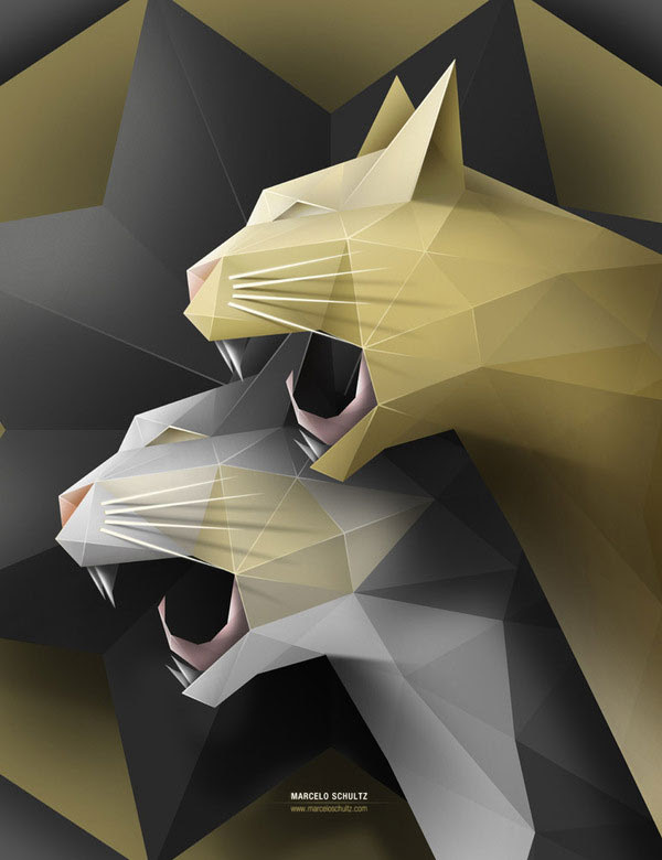 Geometric Cats Brazilian Designer Inspiration