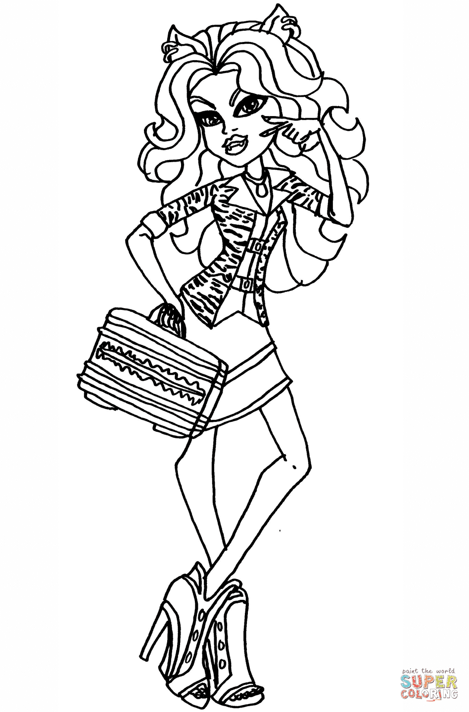 Download Clawdeen Wolf Schools Out coloring page | Free Printable Coloring Pages