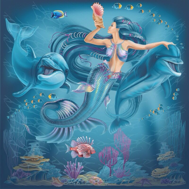 Blue hair Mermaid underwater art | Mermaid Underwater ...
