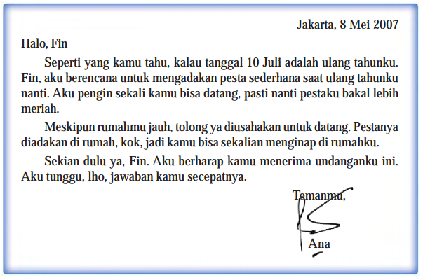 Menulis Surat Pribadi  Rumah Shaleh